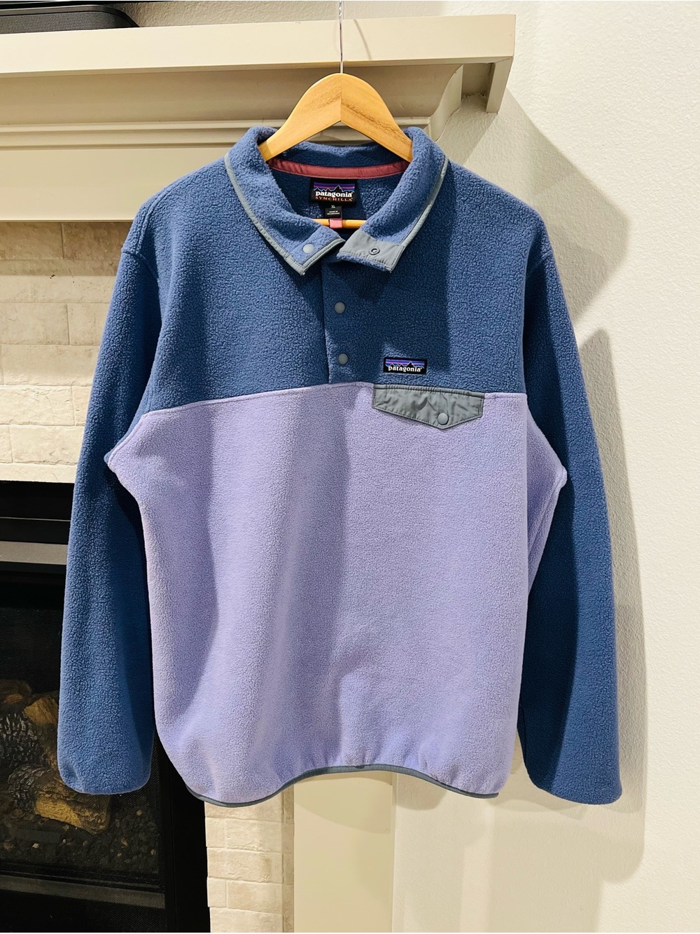 Patagonia Lightweight Synchilla Snap T Pullover Purple Lilac Block size XL